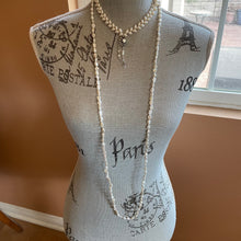Load image into Gallery viewer, Long Luminous White Keshi Pearl Necklace