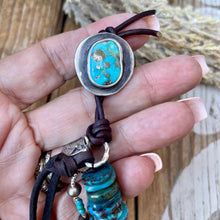 Load image into Gallery viewer, Blue Turquoise Heishi Custom Sterling Turquoise Button Bracelet