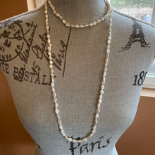 Load image into Gallery viewer, Long Luminous White Keshi Pearl Necklace