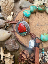 Load image into Gallery viewer, Natural Turquoise Nuggets Custom Sonoran Sunrise Chrysocolla Sterling button