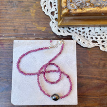 Load image into Gallery viewer, Petite Pink Tourmaline Tahitian Pearl Necklace
