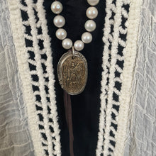 Load image into Gallery viewer, Luminous White Freshwater Pearls with custom artisan Angel/Heart Pendant