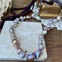 Load image into Gallery viewer, Wild Baroque Edison Pearl Leather Necklace