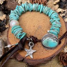 Load image into Gallery viewer, Turquoise Heishi Custom Button Bracelet