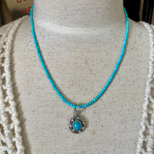 Load image into Gallery viewer, Petite Graduated Sleeping Beauty Turquoise Necklace with custom Sleeping beauty pendant