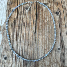 Load image into Gallery viewer, SALE Petite Labradorite Short Necklace with Sterling balls