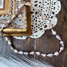 Load image into Gallery viewer, Natural teardrop Baroque Pearl Sterling Necklace