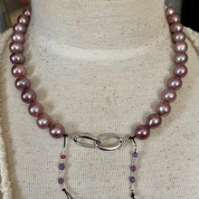 Load image into Gallery viewer, Natural Large High end Purple Mauve Edison Pearl Sterling Necklace