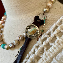 Load image into Gallery viewer, Rustic Edison Pearls, Turquoise Nuggets, Royston Ribbon Turquoise button