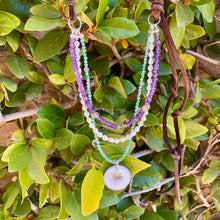 Load image into Gallery viewer, SALE Jadeite, Baroque Pearl Amethyst Gemstone Hand Enameled Pendant Necklace