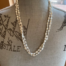 Load image into Gallery viewer, Long Luminous White Keshi Pearl Necklace