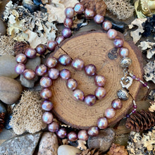 Load image into Gallery viewer, Luminous Natural Purple Edison Pearl Sterling Necklace