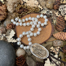 Load image into Gallery viewer, Luminous White Freshwater Pearls with custom artisan Angel/Heart Pendant