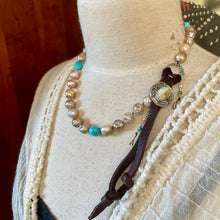 Load image into Gallery viewer, Rustic Edison Pearls, Turquoise Nuggets, Royston Ribbon Turquoise button