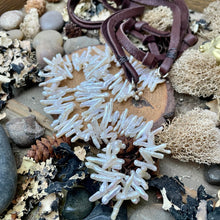 Load image into Gallery viewer, SALE Long or short White Freshwater Stick Pearl Leather Necklace