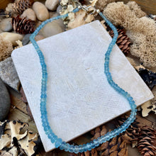 Load image into Gallery viewer, Aquamarine Rondelle Beaded Necklace with Baroque Pearl Pendant