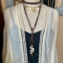Load image into Gallery viewer, Leather Seashore Lariat Necklace