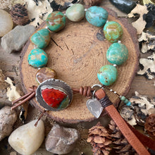 Load image into Gallery viewer, Natural Turquoise Nuggets Custom Sonoran Sunrise Chrysocolla Sterling button
