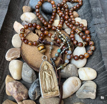Load image into Gallery viewer, SALE Long or short Tibetan Agate Custom Buddha Pearl Beaded Necklace