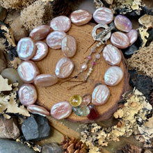 Load image into Gallery viewer, SALE Luminous Oval Coin Pearl Gemstone Briolette Necklace