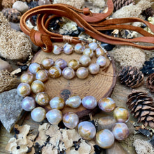 Load image into Gallery viewer, Long Natural Edison Pearl Leather Necklace