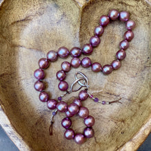 Load image into Gallery viewer, Natural Large High end Purple Mauve Edison Pearl Sterling Necklace