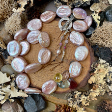 Load image into Gallery viewer, SALE Luminous Oval Coin Pearl Gemstone Briolette Necklace