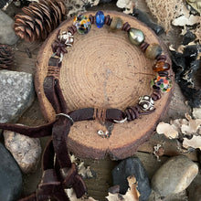 Load image into Gallery viewer, Tahitian Pearl, Artisan Lampwork Bead Leather Bracelet
