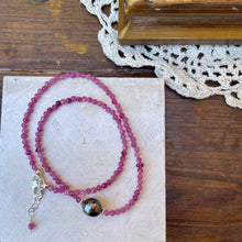 Load image into Gallery viewer, Petite Pink Tourmaline Tahitian Pearl Necklace