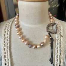 Load image into Gallery viewer, Candy Edison Pearls Artisan Geode Toggle Necklace