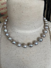 Load image into Gallery viewer, SALE Silver Edison Pearl Golden Hills Turquoise Necklace