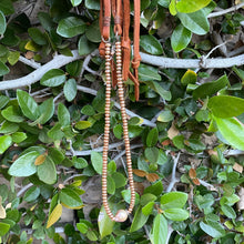 Load image into Gallery viewer, Bronze Button Pearls Baroque Leather Versatile Length necklace