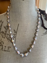 Load image into Gallery viewer, SALE Versatile Length Silver Teardrop Edison Pearl Leather Necklace