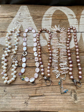 Load image into Gallery viewer, SALE Metallic Pink Bronze Edison Pearl Large Sterling Lobster Necklace