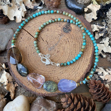 Load image into Gallery viewer, Natural Turquoise Round Beads, multi Gemstone Sterling Necklace