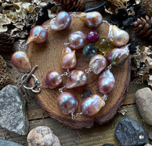 Load image into Gallery viewer, Flawless Baroque Pearls High End Gemstones artisan silver heart toggle
