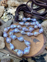Load image into Gallery viewer, SALE Versatile Length Silver Teardrop Edison Pearl Leather Necklace