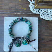 Load image into Gallery viewer, Turquoise Heishi Custom Ocean Button Bracelet
