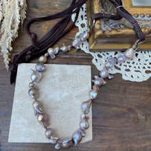 Load image into Gallery viewer, Wild Baroque Edison Pearl Leather Necklace