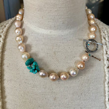 Load image into Gallery viewer, Quality Teardrop Edison Pearls High end Turquoise Necklace