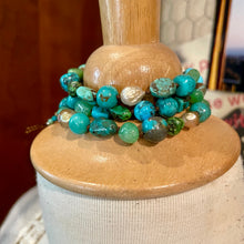 Load image into Gallery viewer, Turquoise Nugget Necklace or triple wrap bracelet
