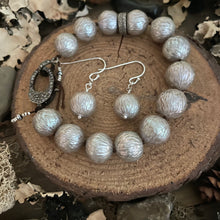 Load image into Gallery viewer, Rare Carved silver Edison Pearl Pave Diamond Bracelet
