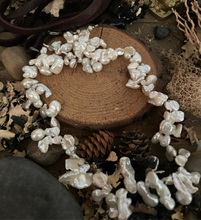 Load image into Gallery viewer, Long or short White Funky Freshwater Pearl Leather Necklace
