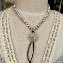 Load image into Gallery viewer, Luminous Natural Freshwater Pearls with custom artisan Sand Dollar Pendant
