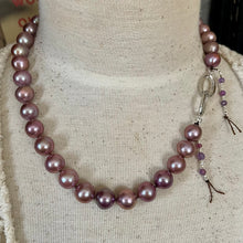 Load image into Gallery viewer, Natural Large High end Purple Mauve Edison Pearl Sterling Necklace
