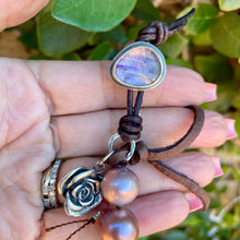 Load image into Gallery viewer, High end Large Pink Lavender Edison Pearl Custom Lepidolite Button Bracelet
