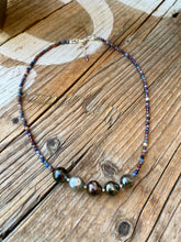 Load image into Gallery viewer, Rubies Sapphires Tahitian Pearl Luxe Necklace
