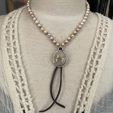 Load image into Gallery viewer, Luminous Natural Freshwater Pearls with custom artisan Sand Dollar Pendant
