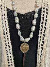 Load image into Gallery viewer, SALE Luminous White Baroque Pearls with Custom artisan Angel/Heart Pendant
