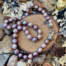 Load image into Gallery viewer, Luminous Natural Purple Edison Pearl Sterling Necklace
